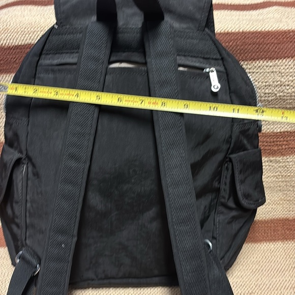 Kipling Black Backpack.  Silver zippers and buckles - Picture 7 of 7
